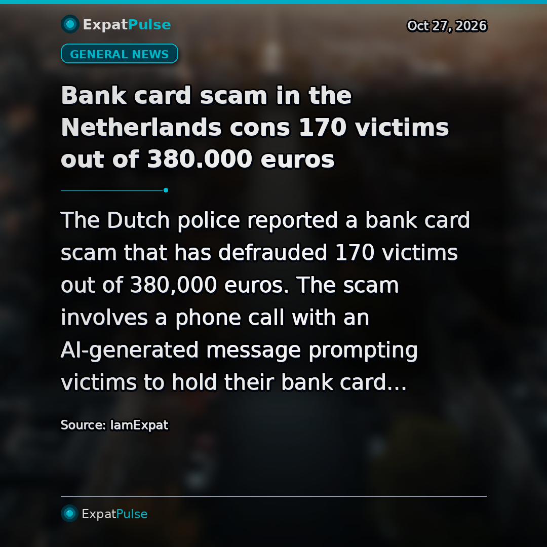 Bank card scam in the Netherlands cons 170 victims out of 380.000 euros