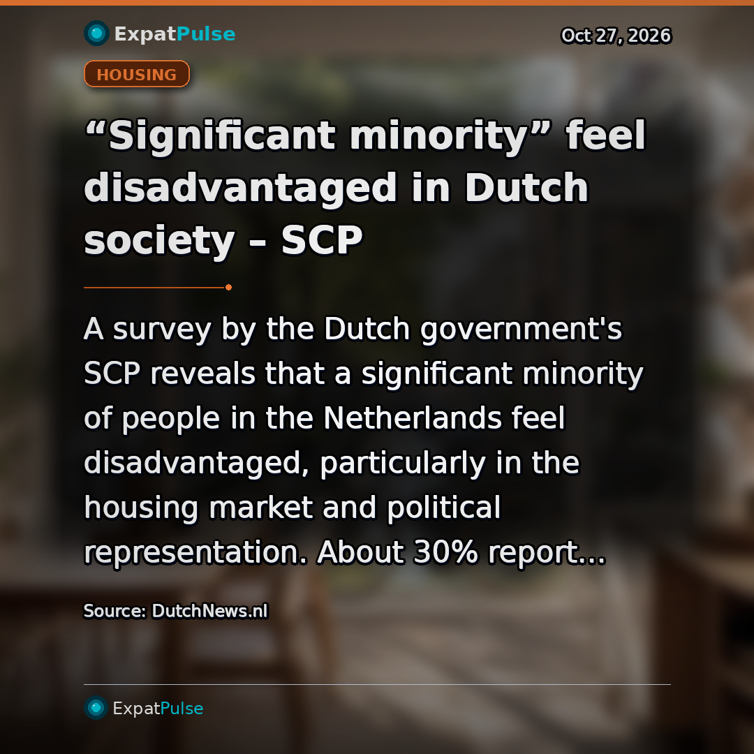 “Significant minority” feel disadvantaged in Dutch society – SCP