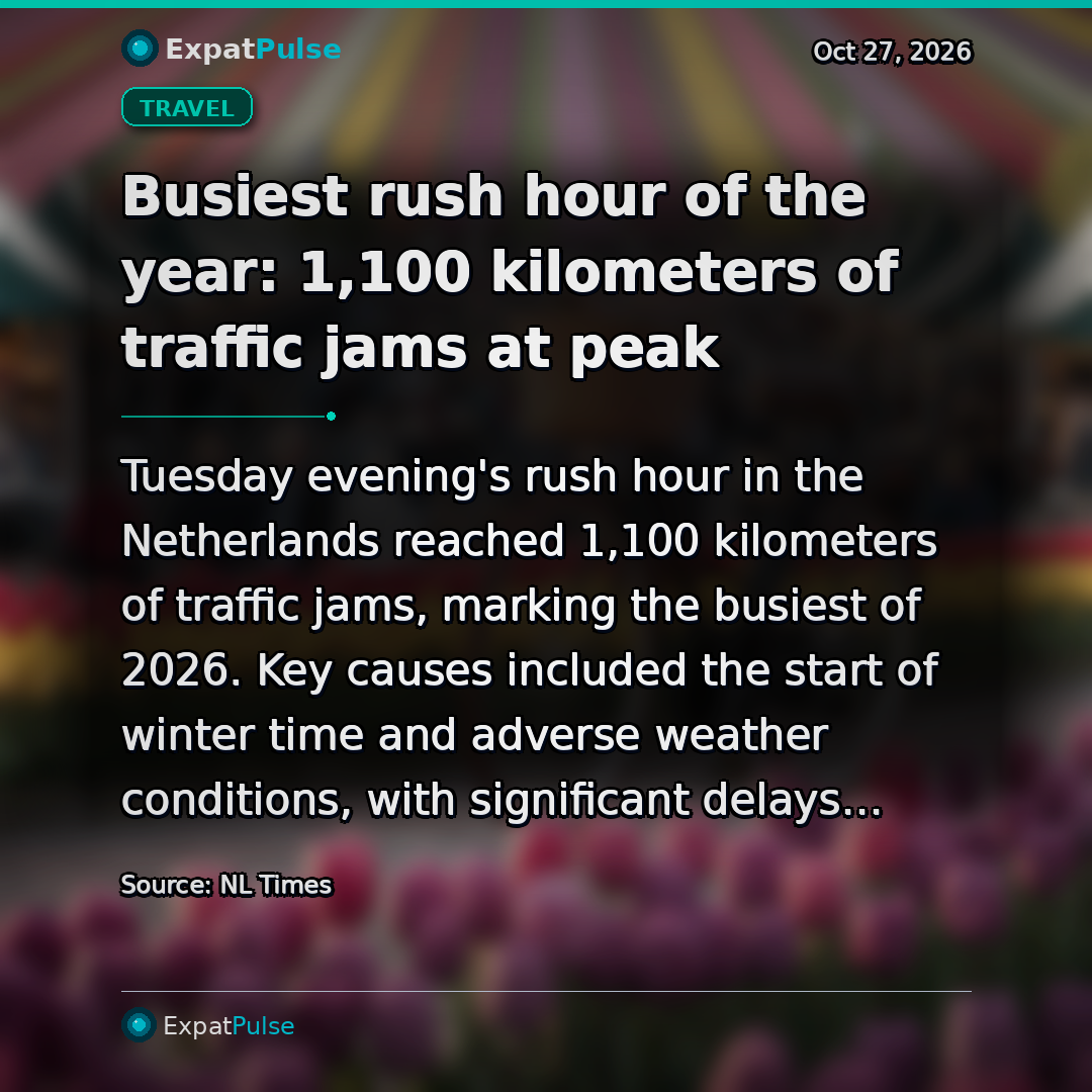 Busiest rush hour of the year: 1,100 kilometers of traffic jams at peak