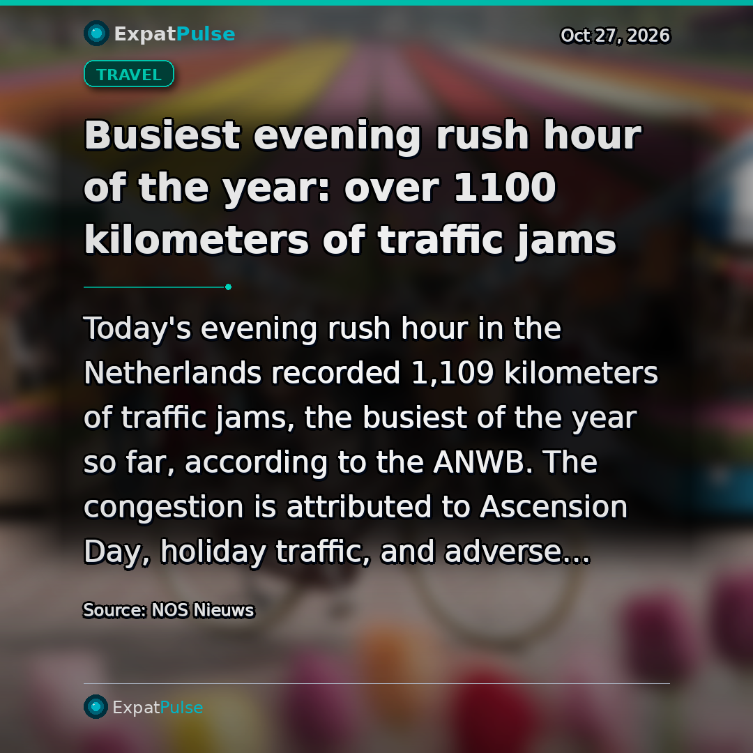 Busiest evening rush hour of the year: over 1100 kilometers of traffic jams