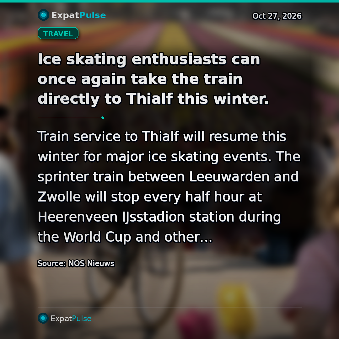 Ice skating enthusiasts can once again take the train directly to Thialf this winter.