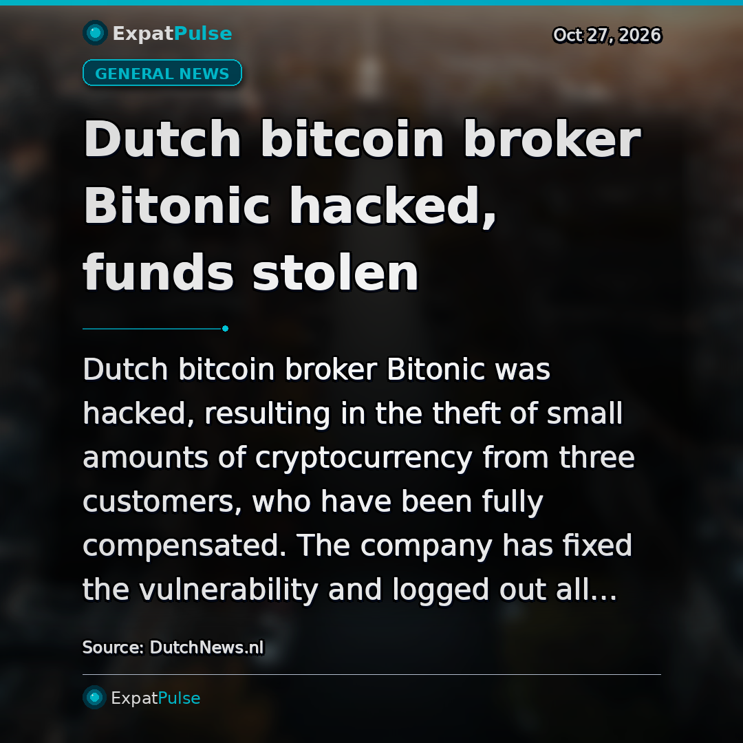 Dutch bitcoin broker Bitonic hacked, funds stolen