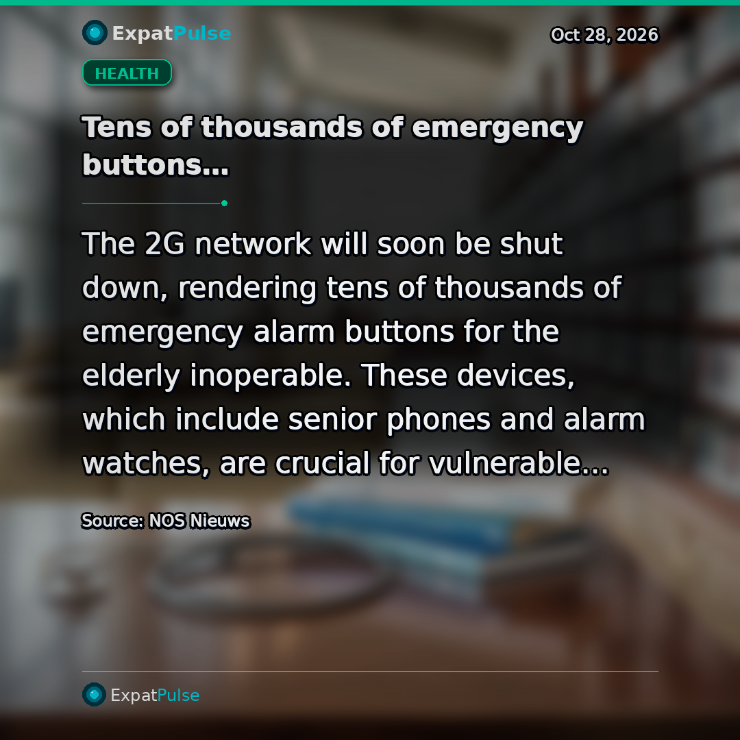 Tens of thousands of emergency buttons for the elderly will soon be defective due to the discontinuation of the 2G network.