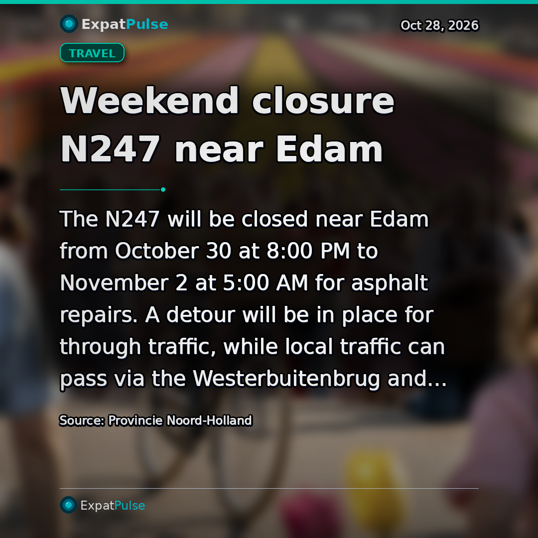 Weekend closure N247 near Edam