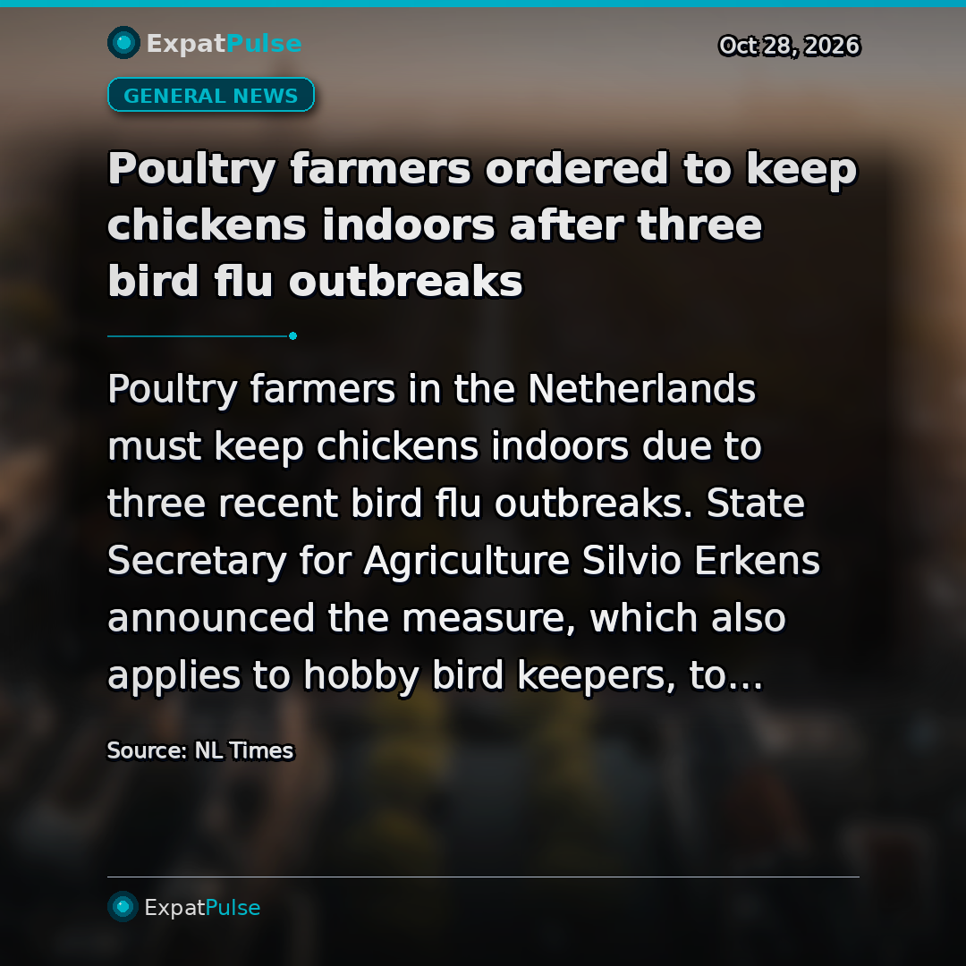 Poultry farmers ordered to keep chickens indoors after three bird flu outbreaks