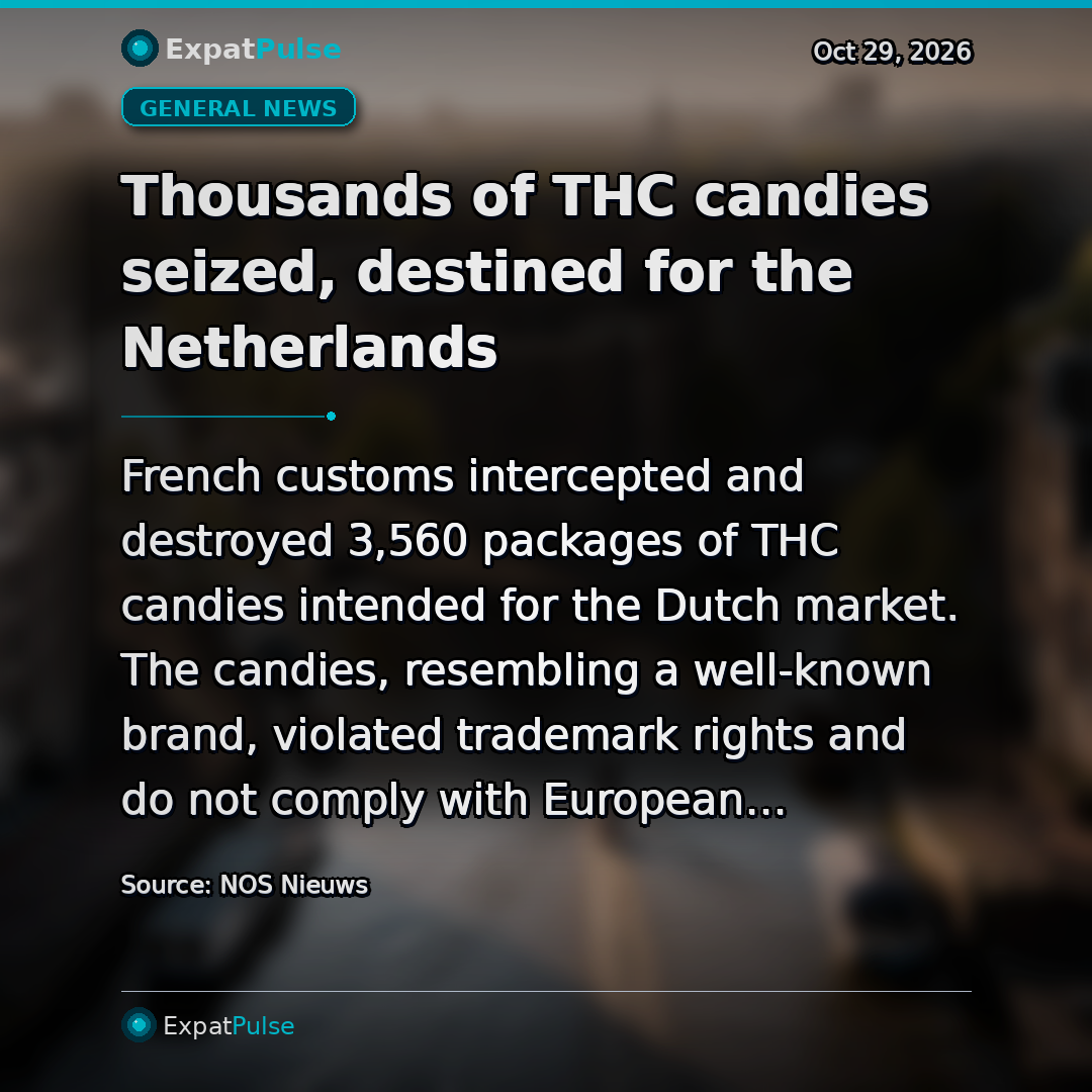 Thousands of THC candies seized, destined for the Netherlands