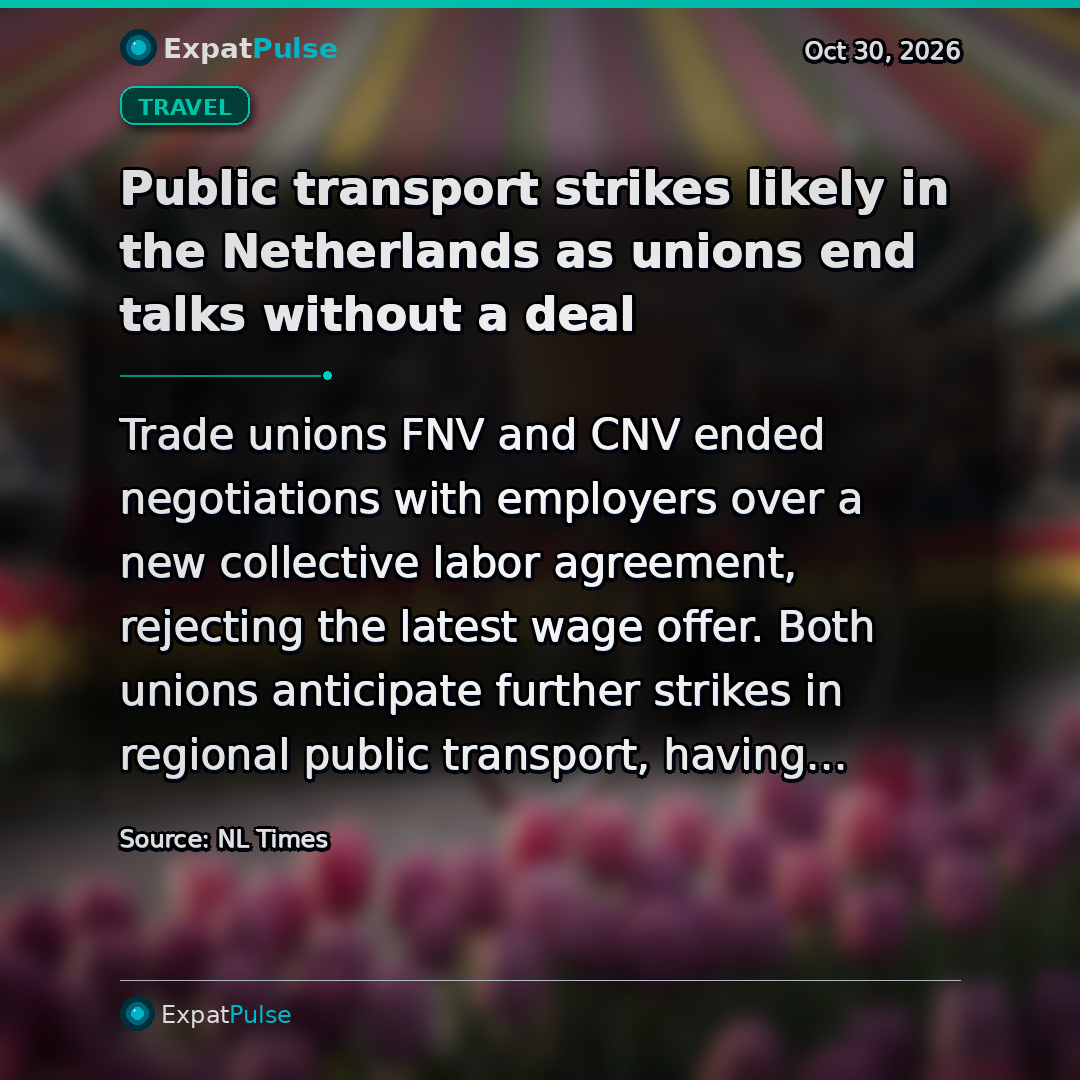 Public transport strikes likely in the Netherlands as unions end talks without a deal