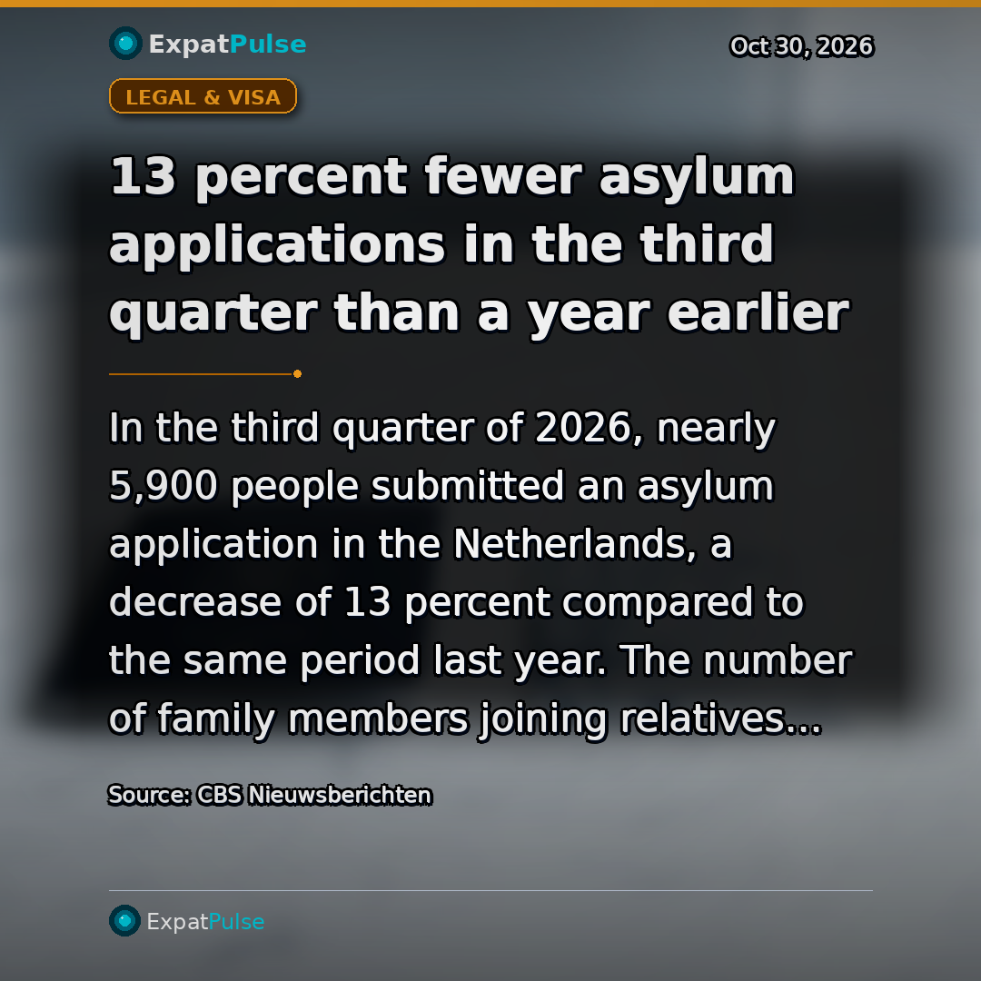 13 percent fewer asylum applications in the third quarter than a year earlier