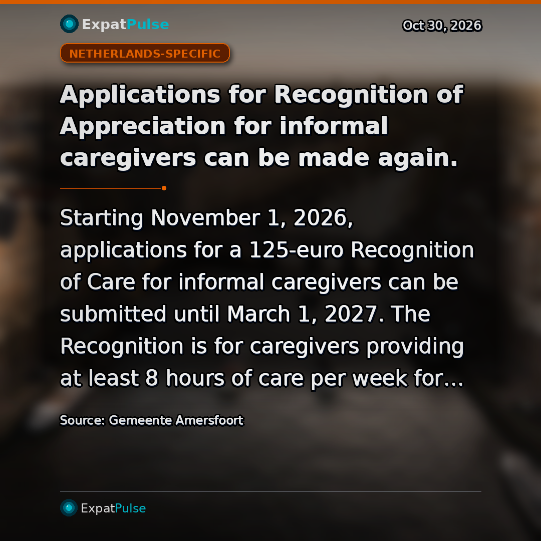 Applications for Recognition of Appreciation for informal caregivers can be made again.