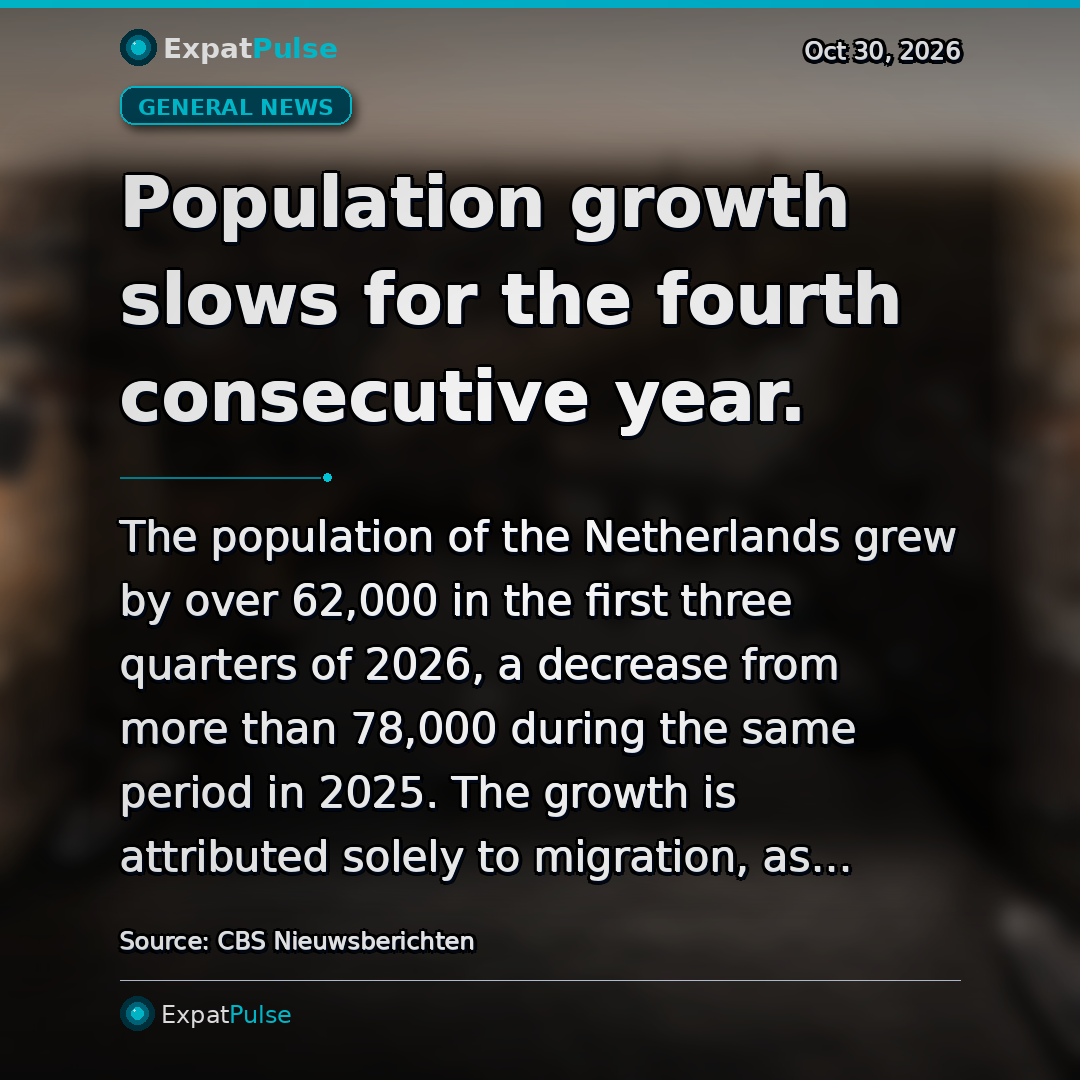 Population growth slows for the fourth consecutive year.