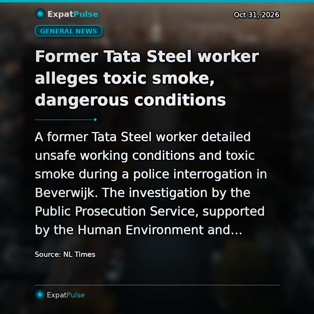 Former Tata Steel worker alleges toxic smoke, dangerous conditions