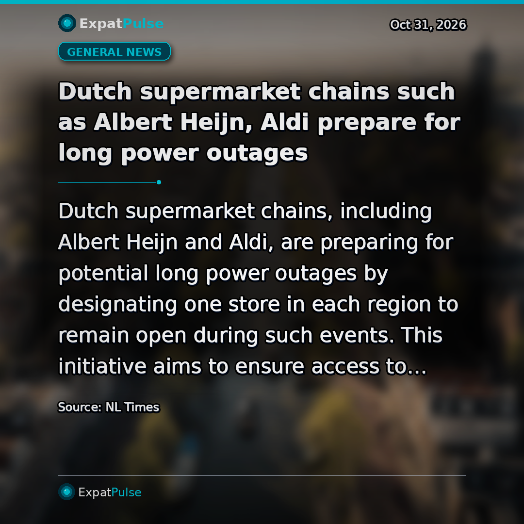 Dutch supermarket chains such as Albert Heijn, Aldi prepare for long power outages