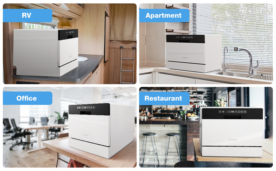  Portable Countertop Dishwashers 1200W Compact Dishwashers, 5  Washing Programs Display Mini Dishwasher 360° Spray Arms Dish Washing for  Apartments Camping Dorms RV, 72℃ Hot Water Cleaning : Appliances