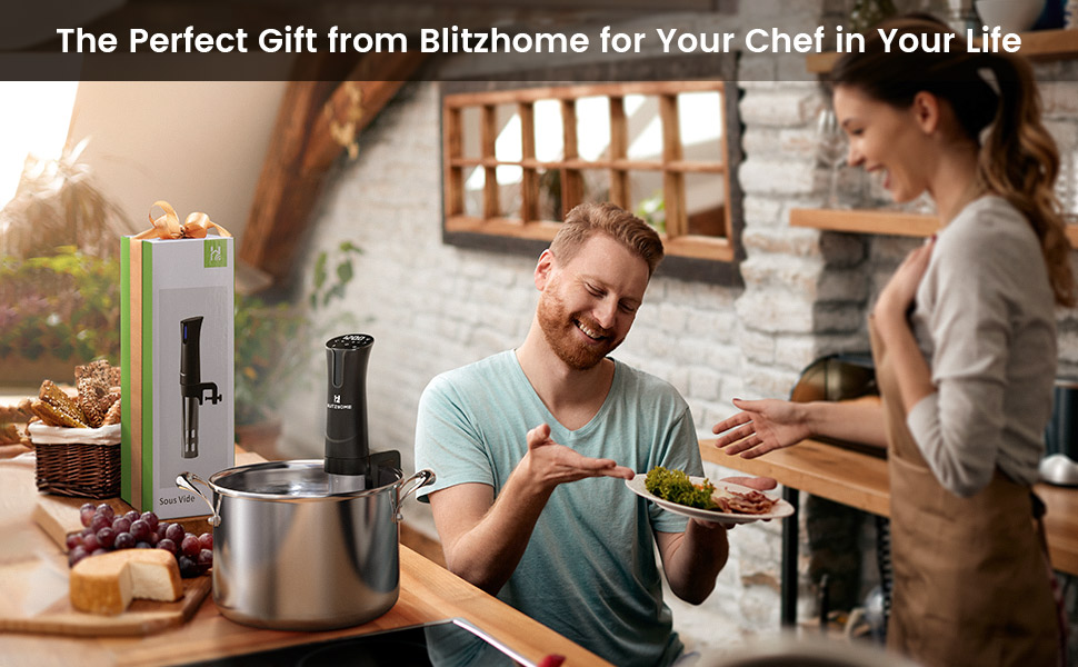 BLITZHOME Sous Vide Machine, WiFi APP Included, 1100W Sous Vide Cooker with  Accurate Temperature & Timer, Ultra Quiet Stainless Precision Immersion