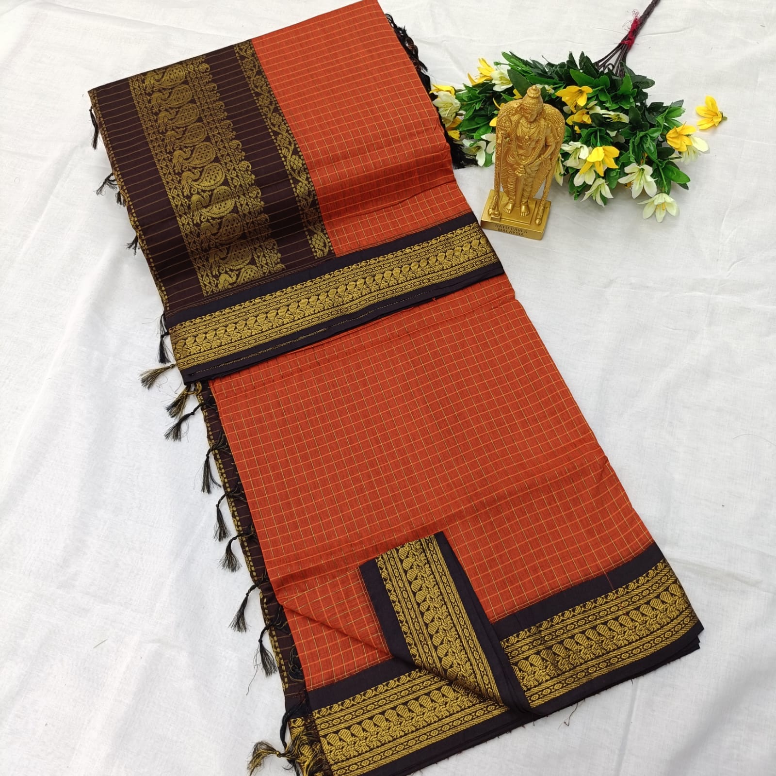 Checked kalyani cotton sarees