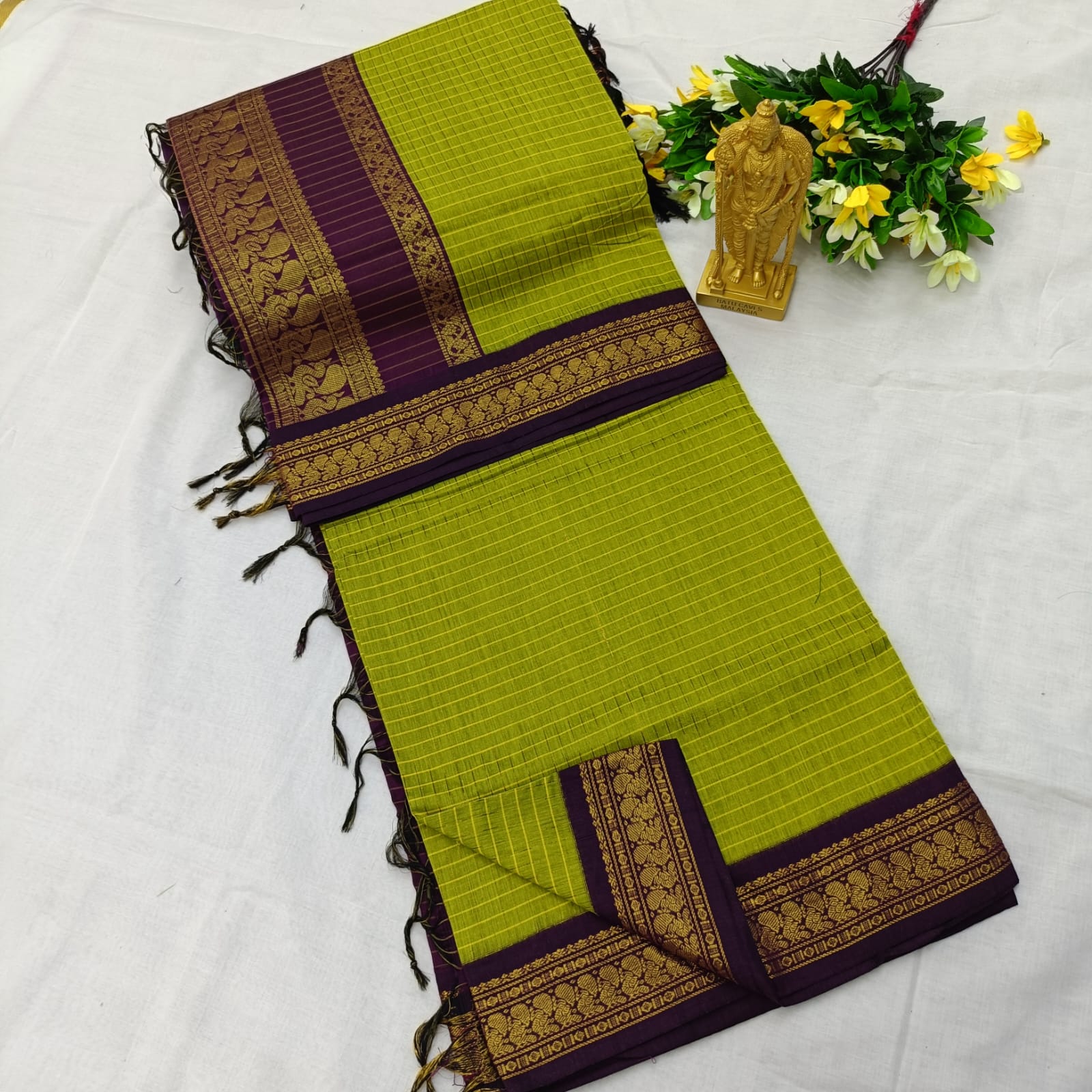 Checked kalyani cotton sarees