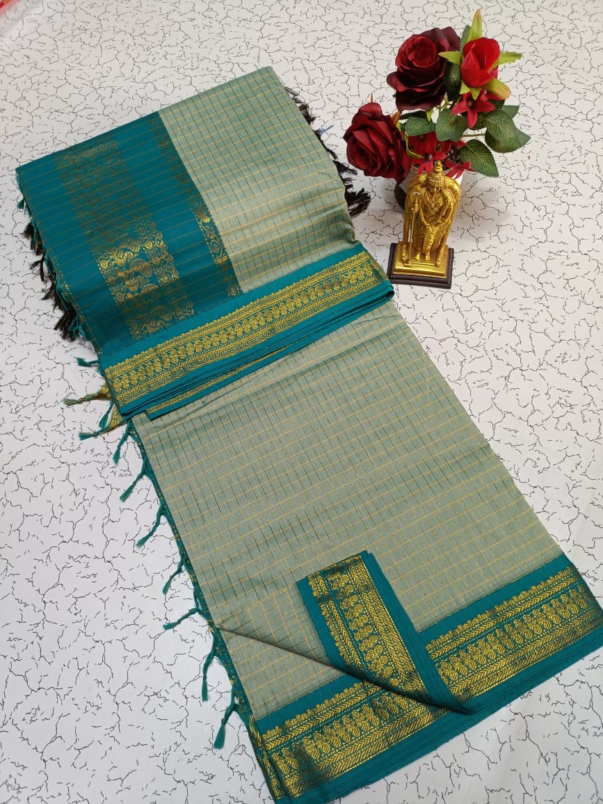 Checked kalyani cotton sarees