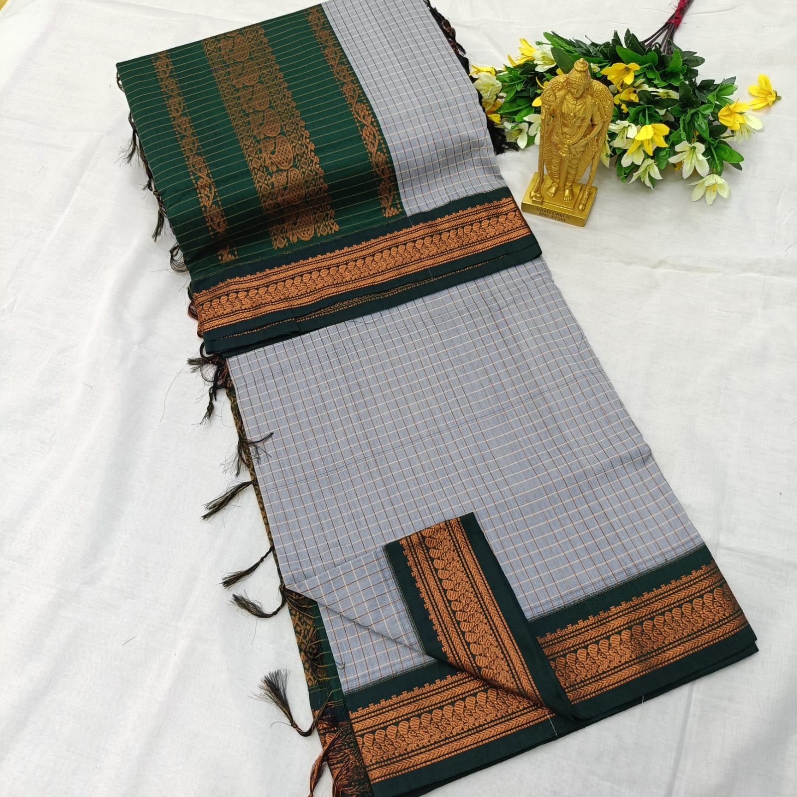 Checked kalyani cotton sarees