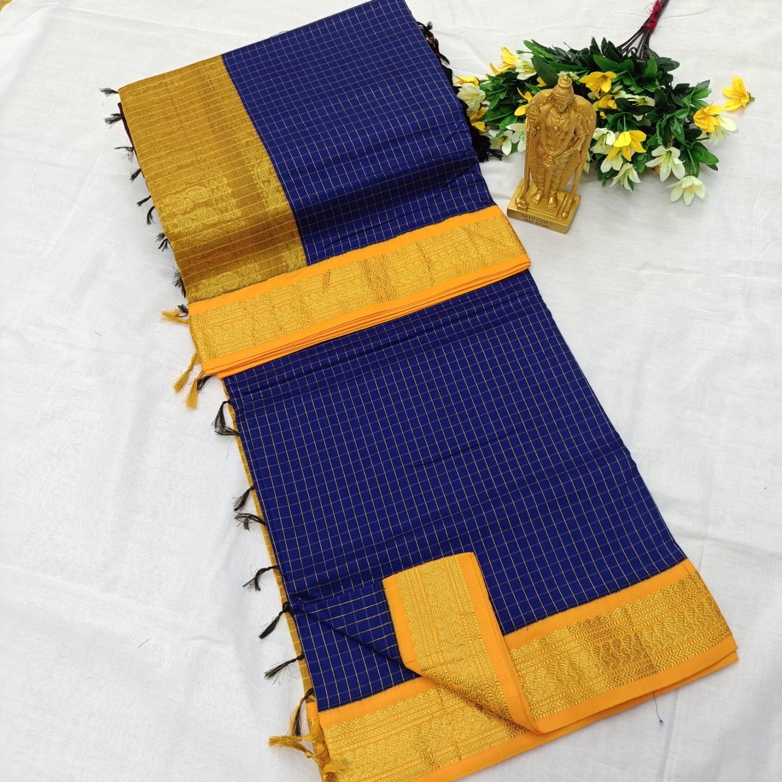 Checked kalyani cotton sarees