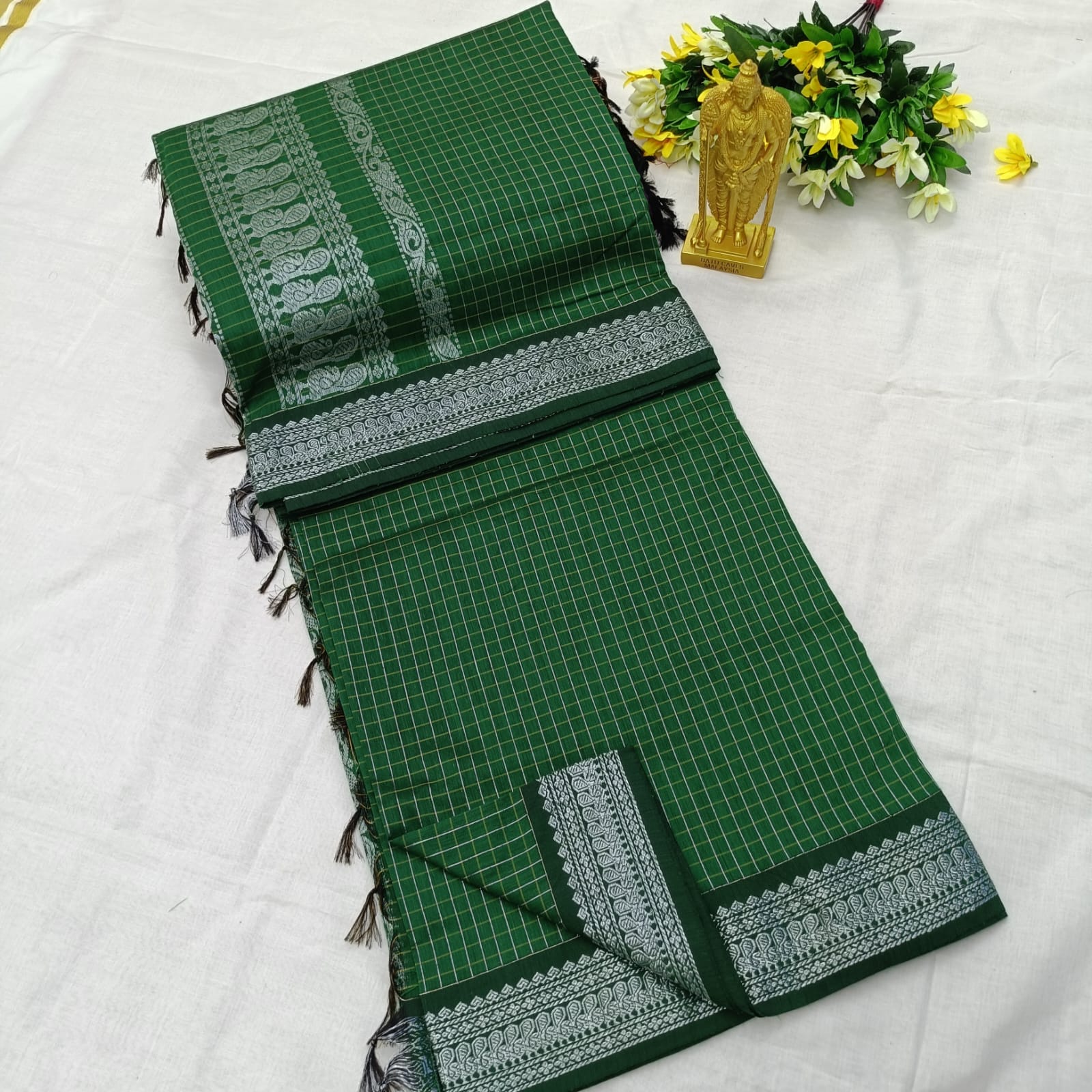 Checked kalyani cotton sarees