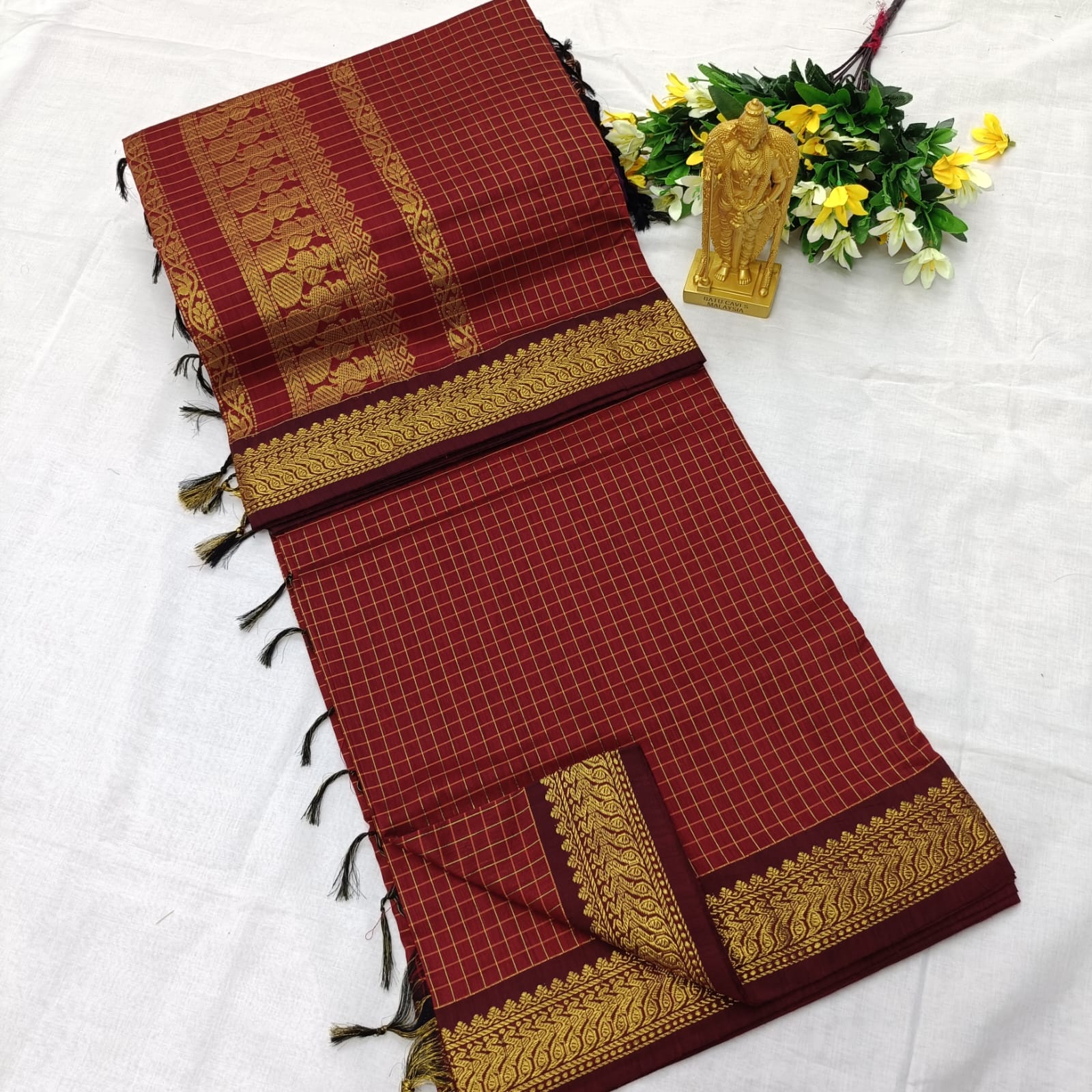 Checked kalyani cotton sarees
