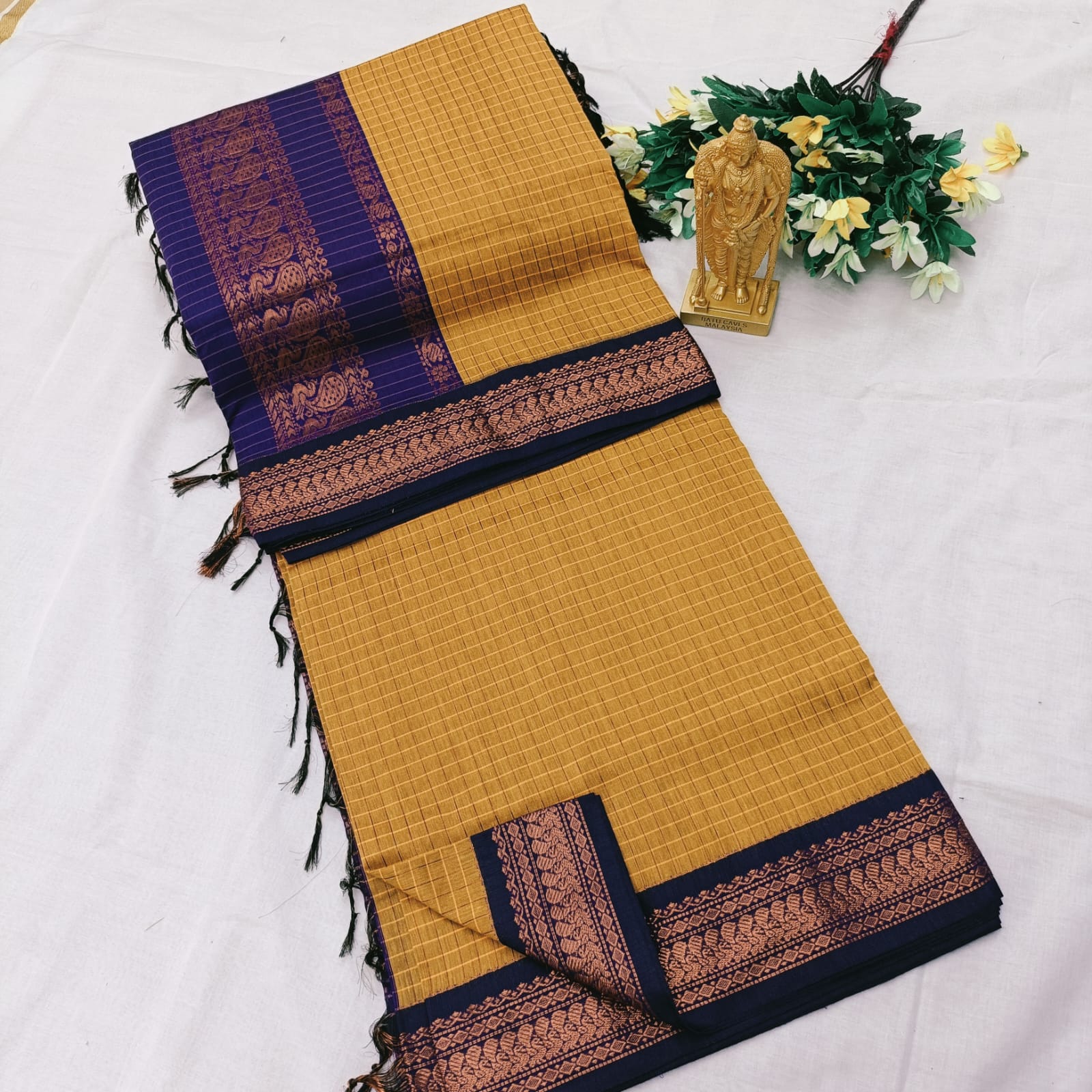 Checked kalyani cotton sarees
