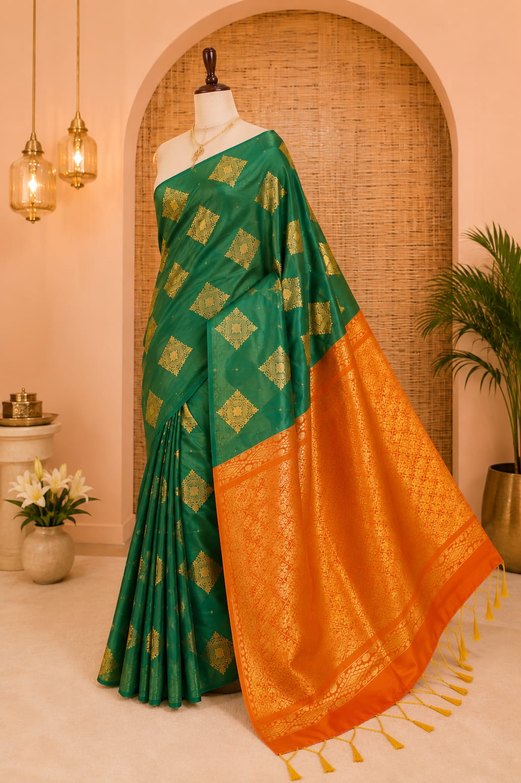 Border less soft silk sarees