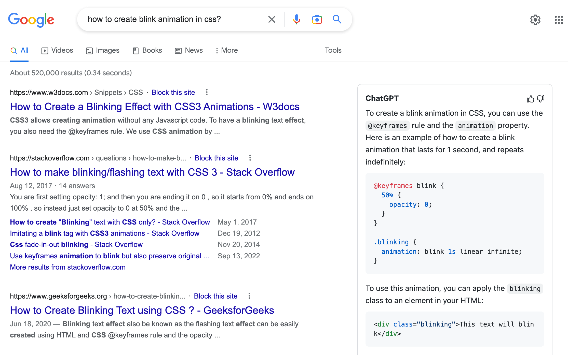 ChatGPT for Google