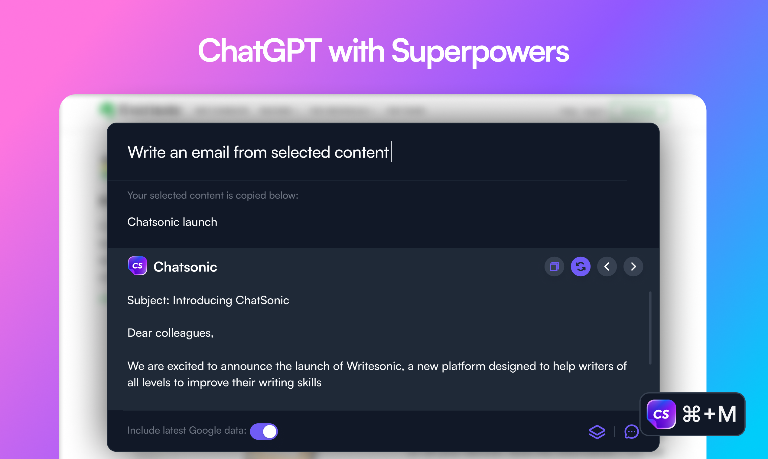 ChatSonic - ChatGPT Chrome Extension