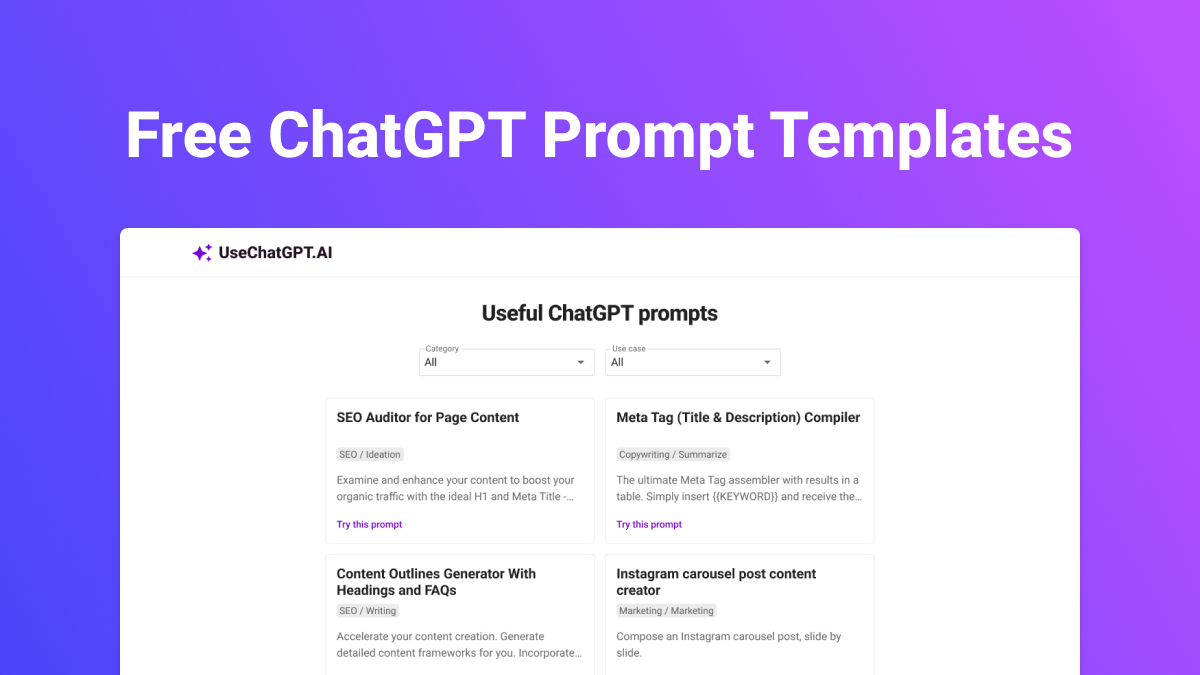 100+ Free ChatGPT Prompt Templates