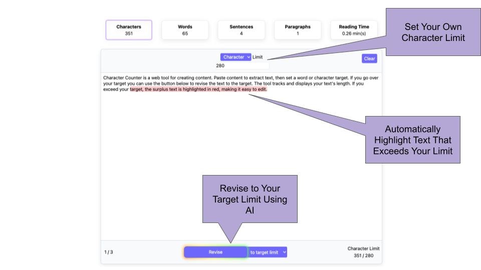 Character Counter - Adjust Text Using AI