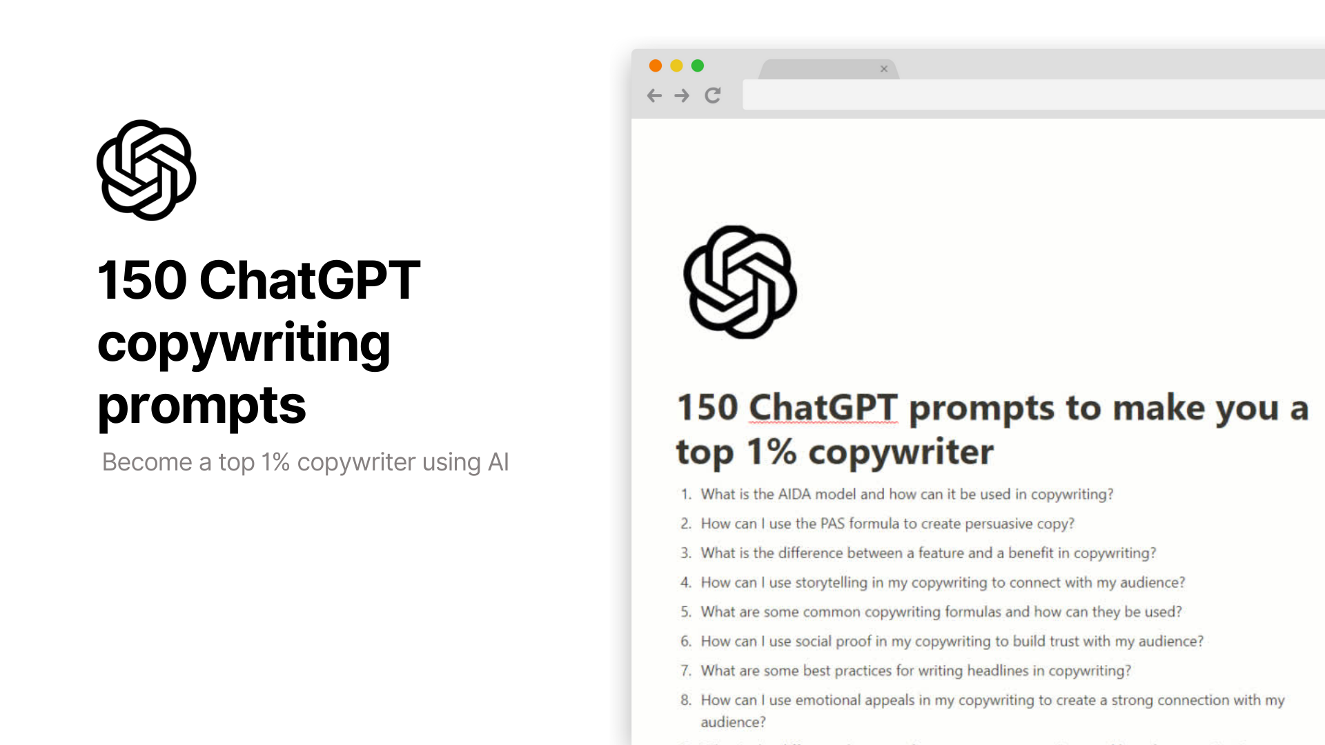 150 ChatGPT Copywriting Prompt Bundle