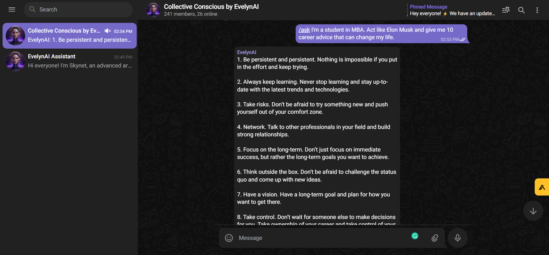 EvelynAI - ChatGPT on Telegram