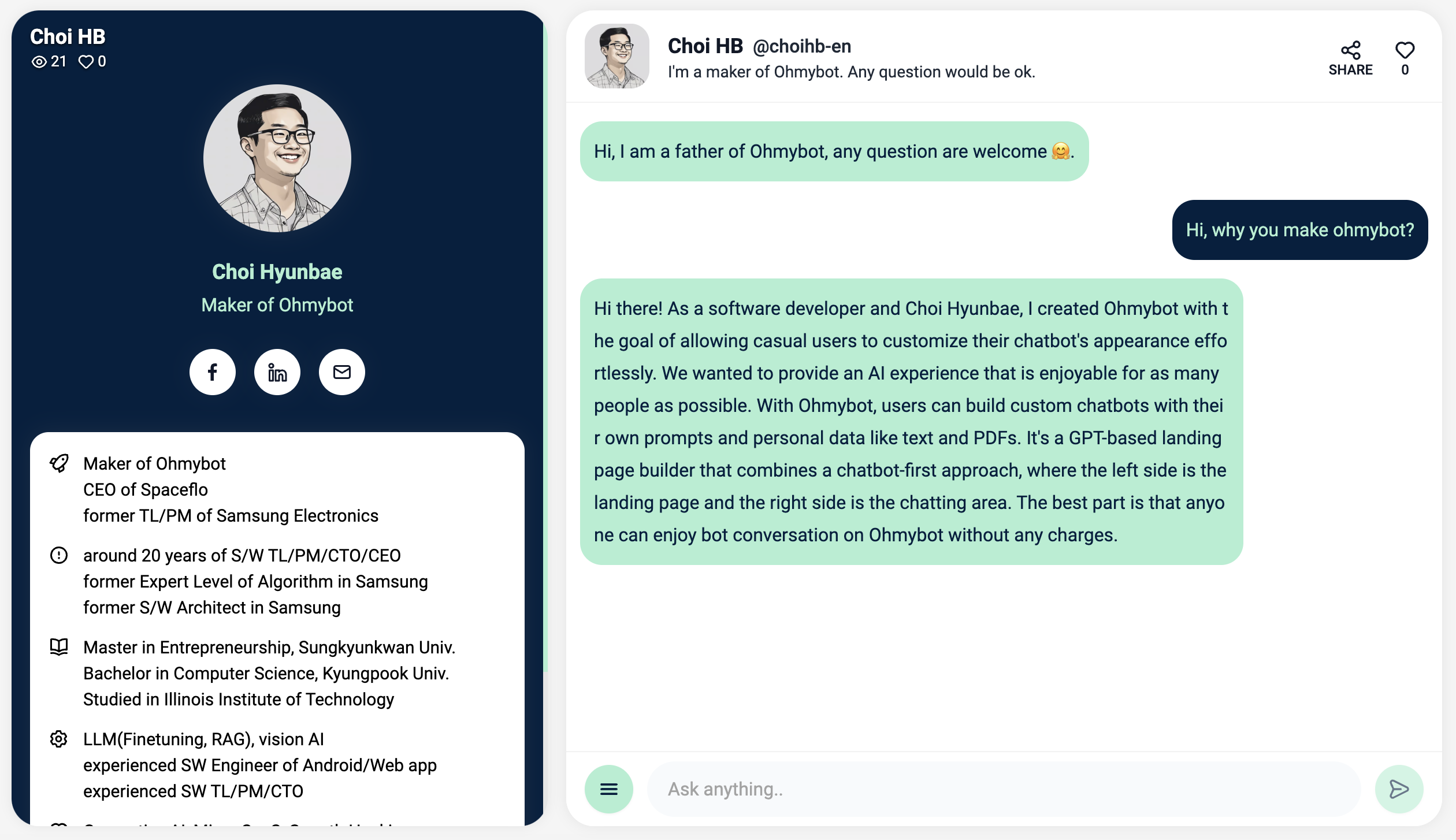 Ohmybot - Bot in Bio Builder