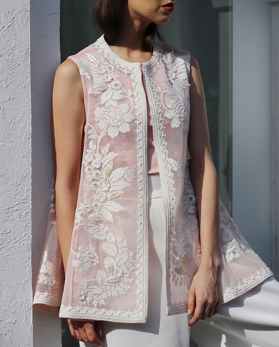 Floral Embroidered Overlay Jacket