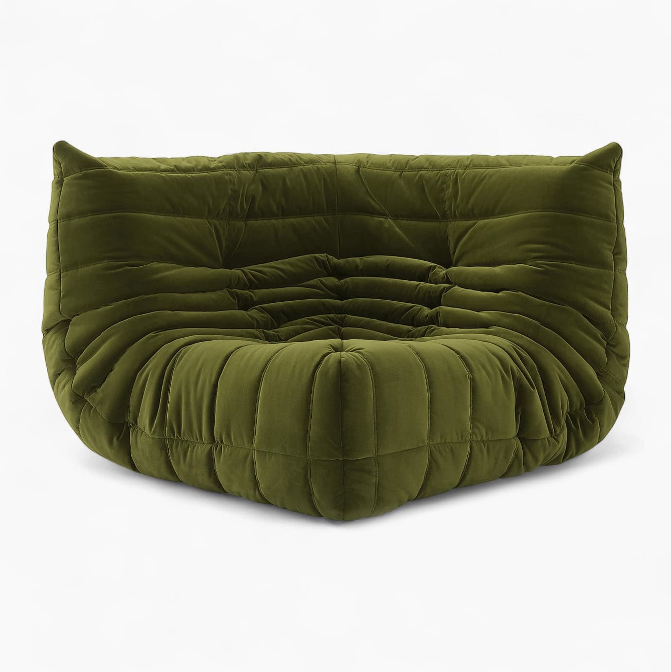 Togo Corner - Olive Green Velvet