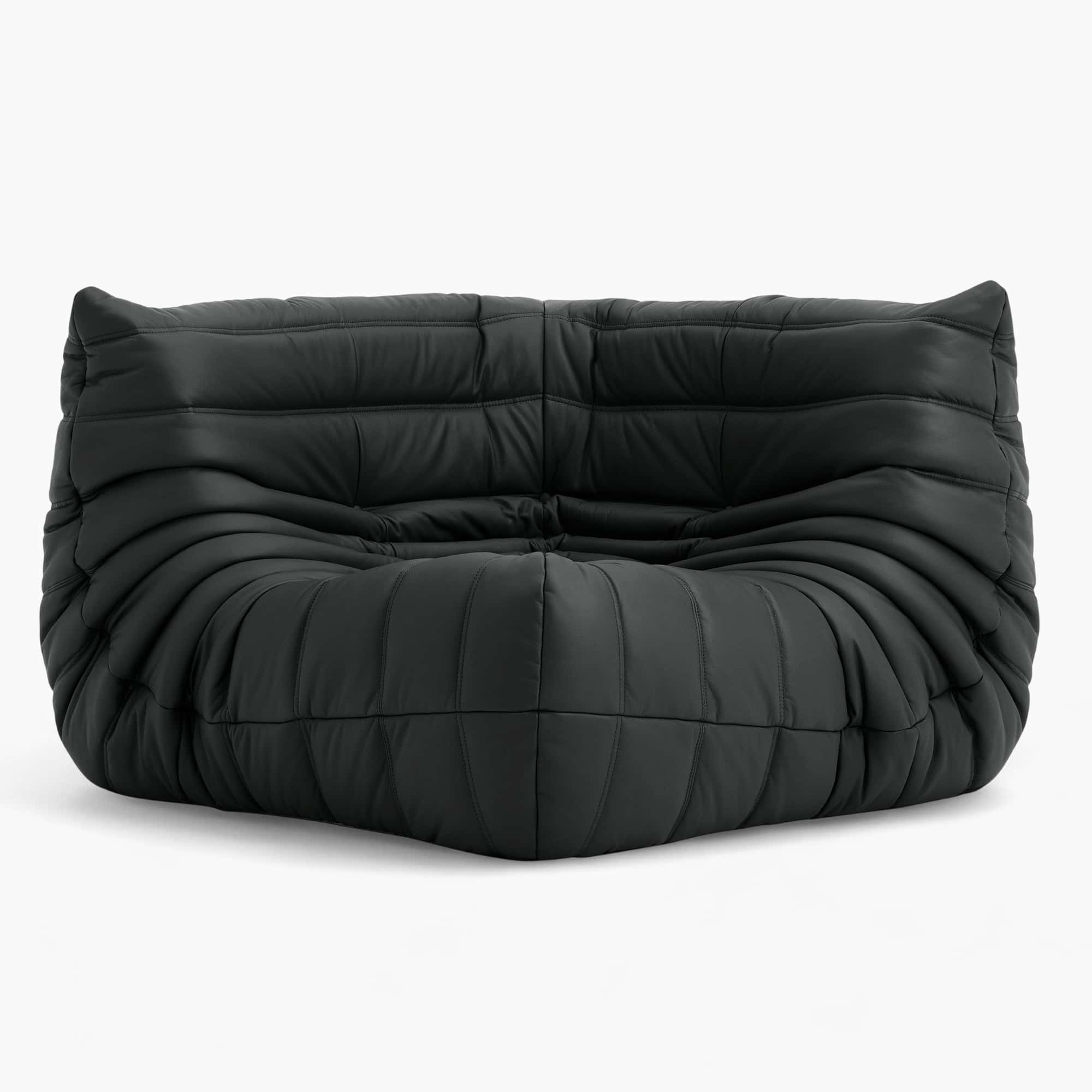 Togo Corner - Full Grain Black Leather