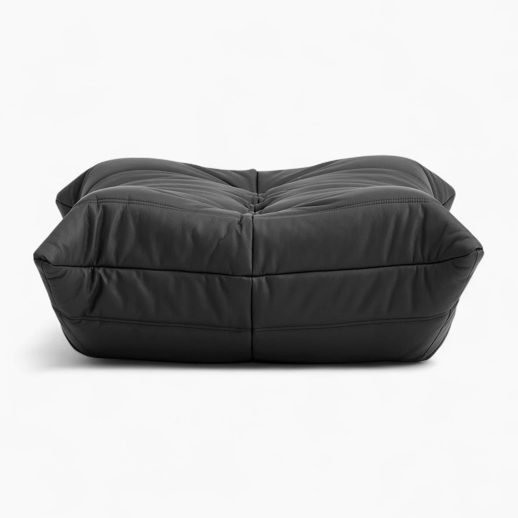 Togo Ottoman - Full Grain Black Leather