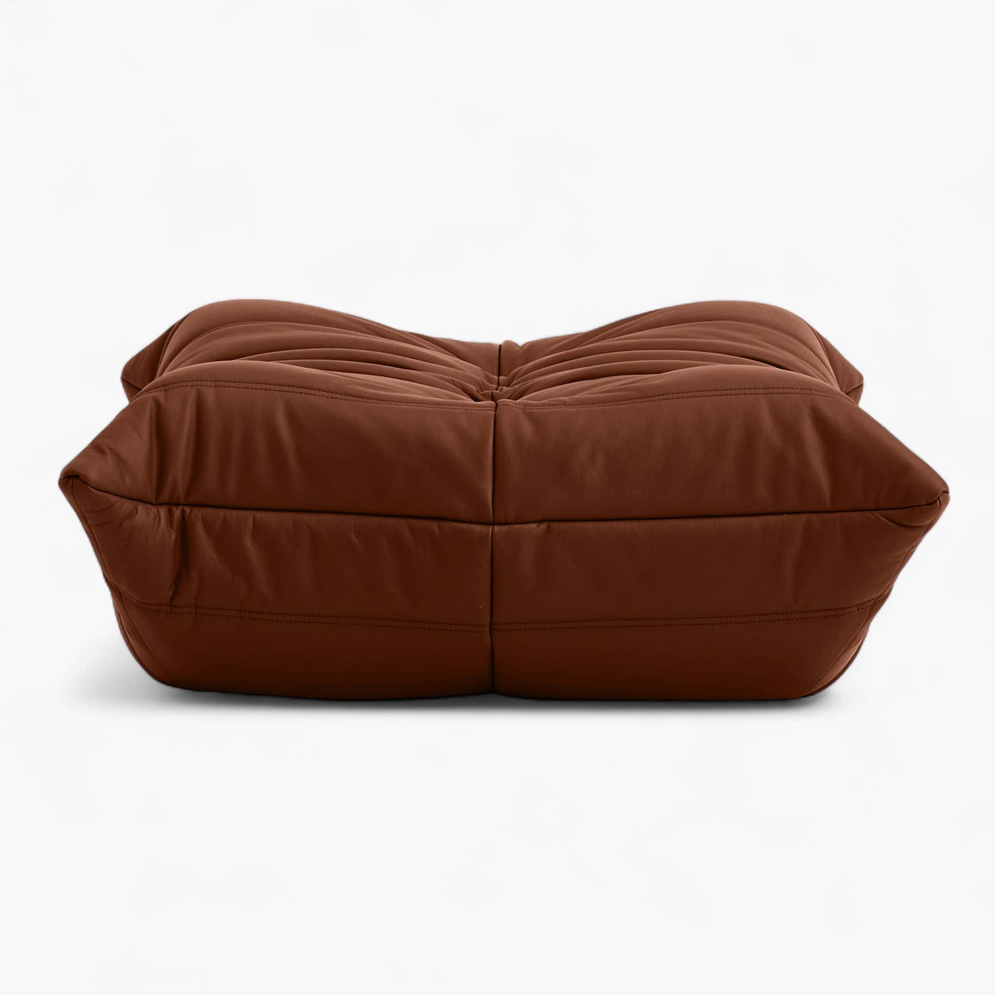 Togo Ottoman - Full Grain Brown Leather