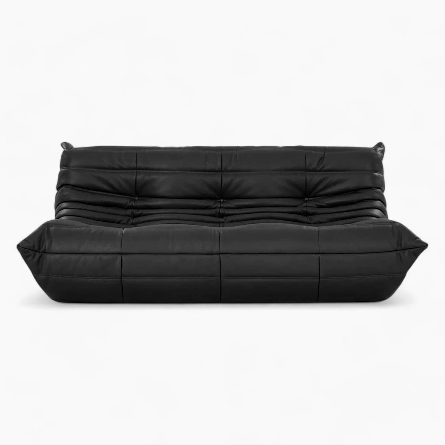 Togo Sofa - Full Grain Black Leather