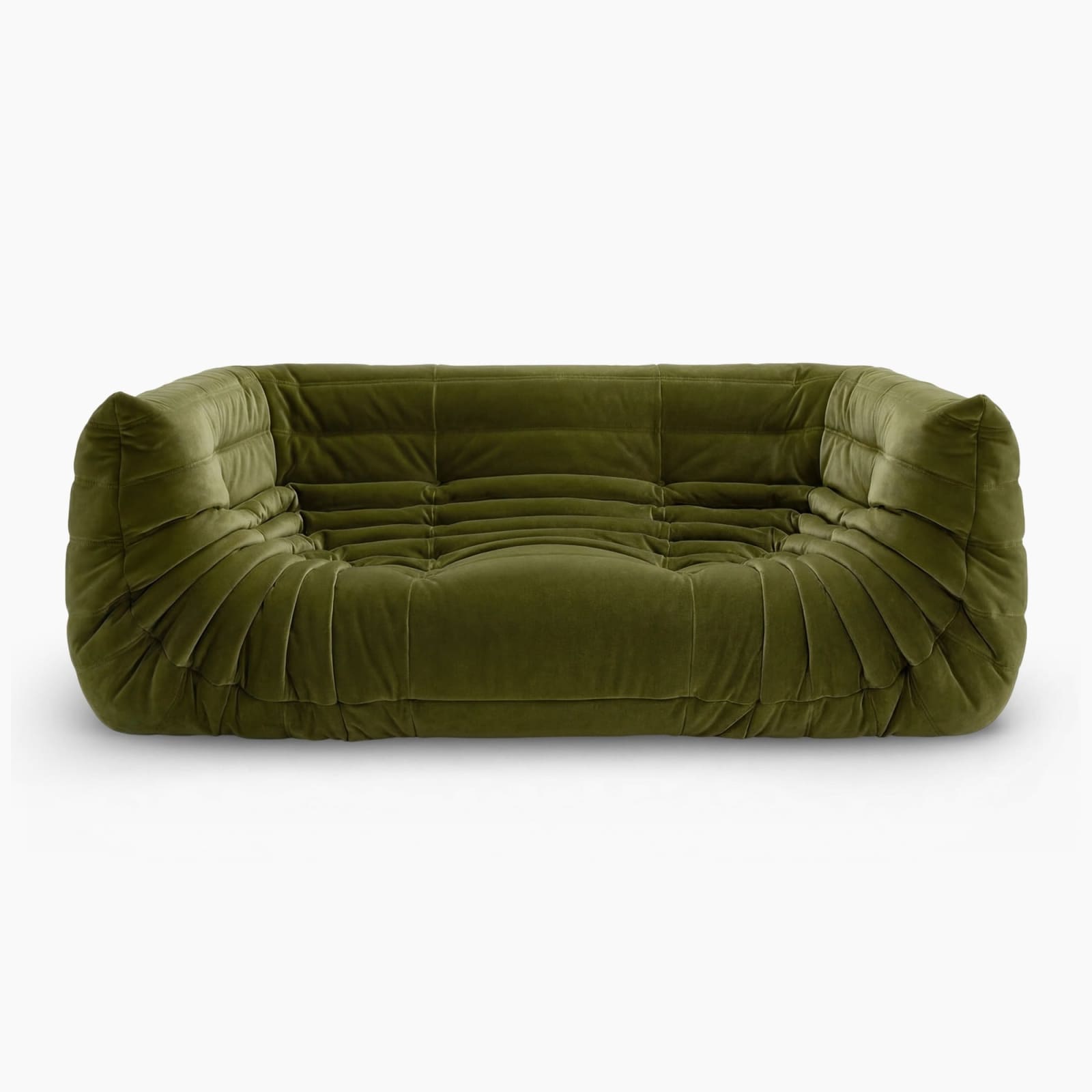 Togo Fireside Sofa - Olive Green Velvet