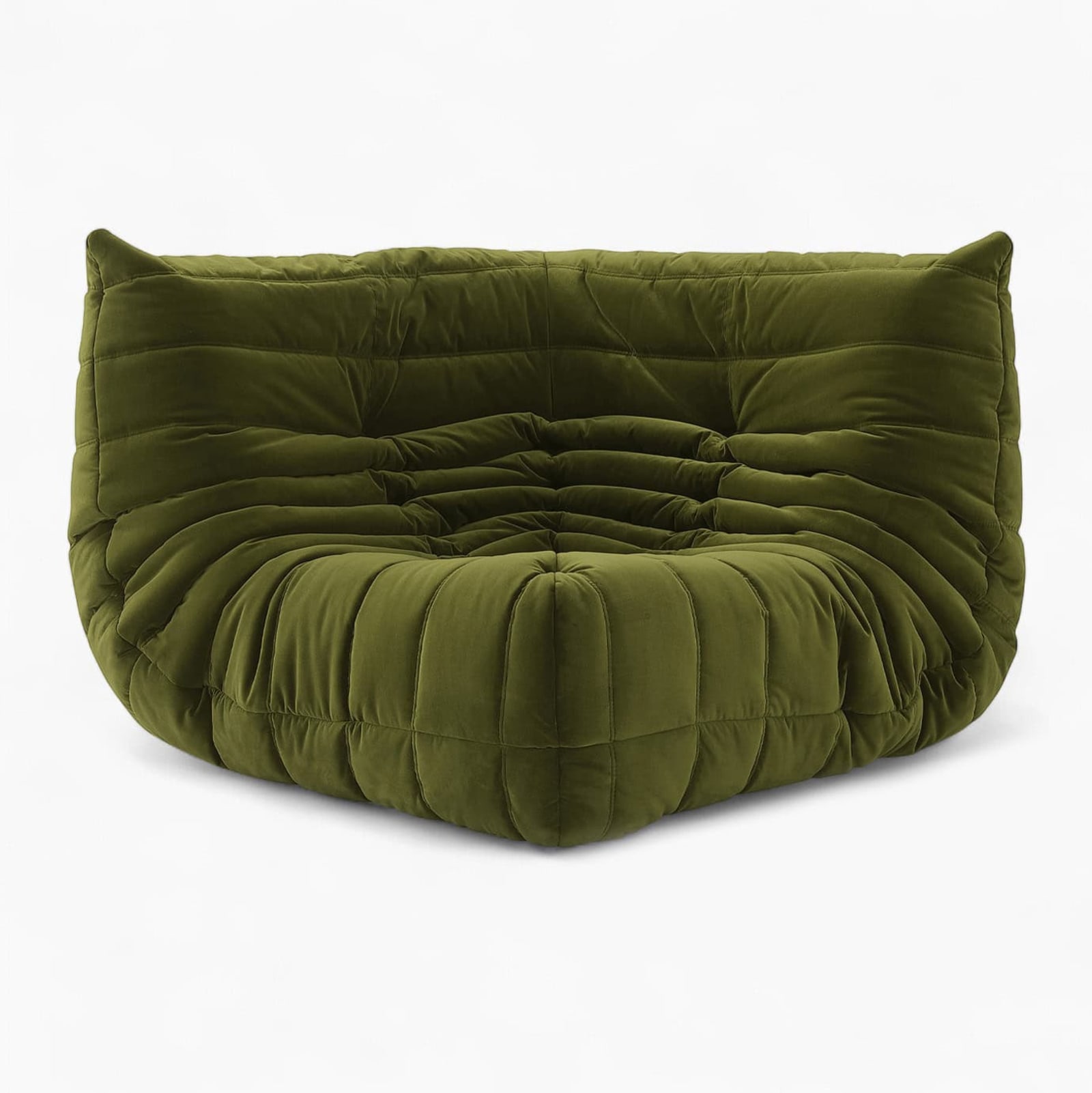 Togo Corner - Olive Green Velvet
