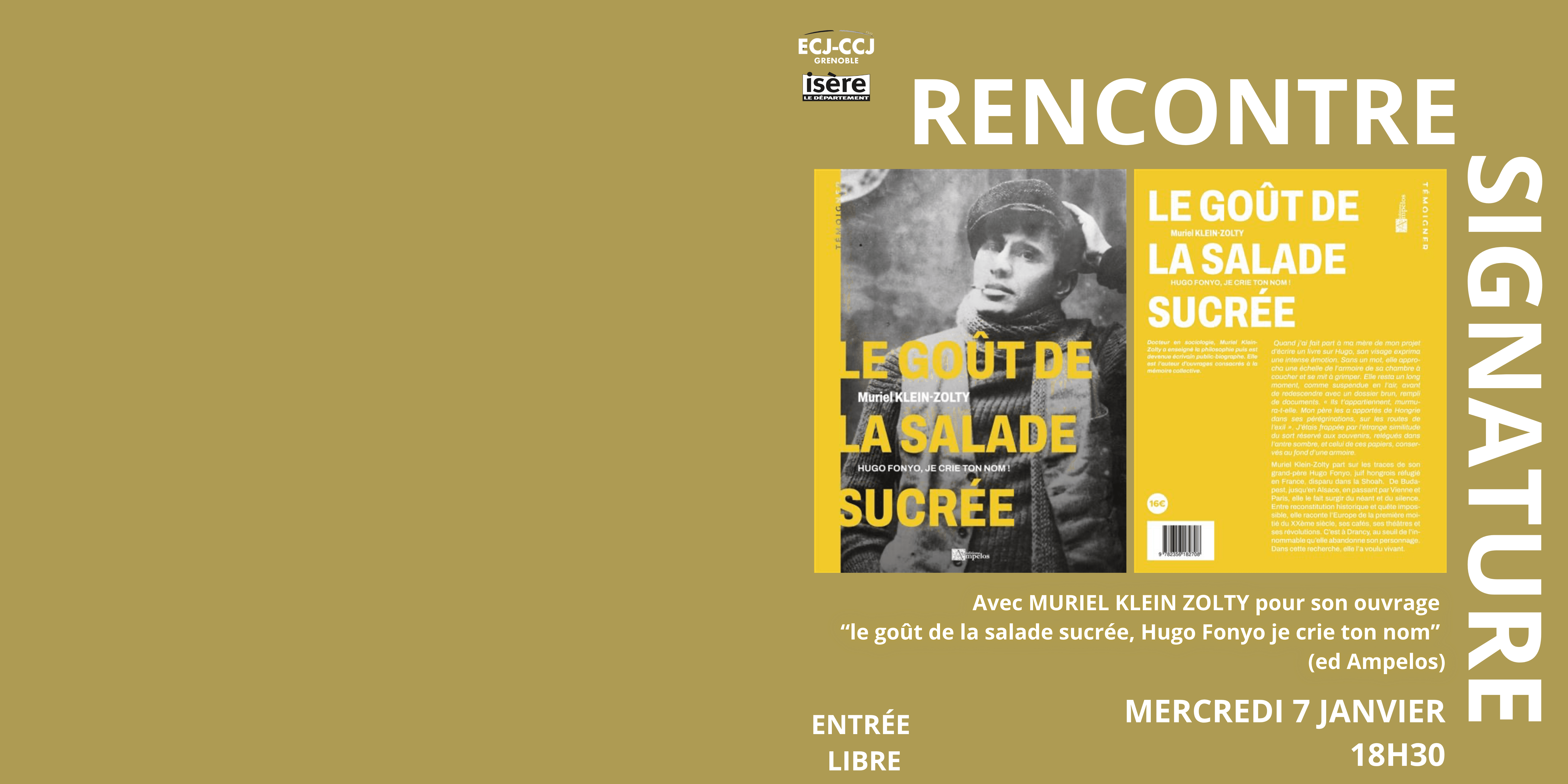 Rencontre–signature avec Muriel Klein Zolty