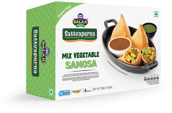 Balaji Sattvapurna Mix Vegetable Samosa Medium Spicy 6PCS 370G