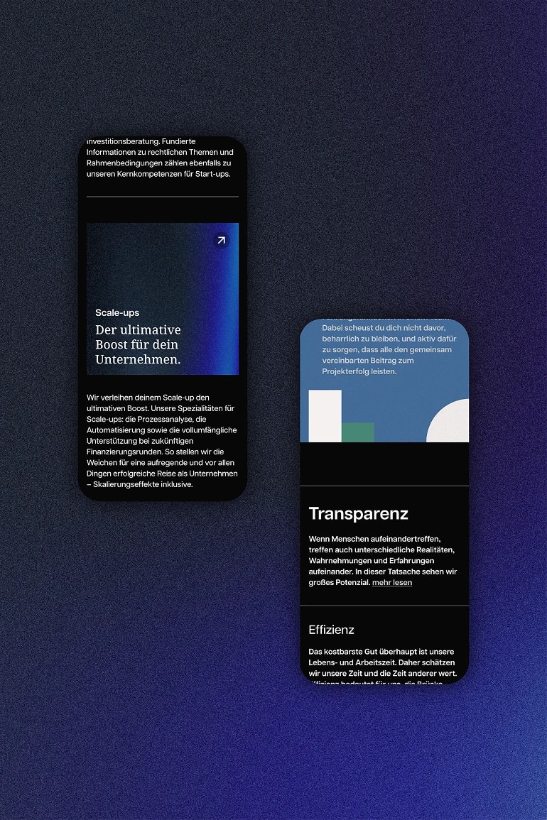 Minimalistisch und kompakt: die Mobile-Version