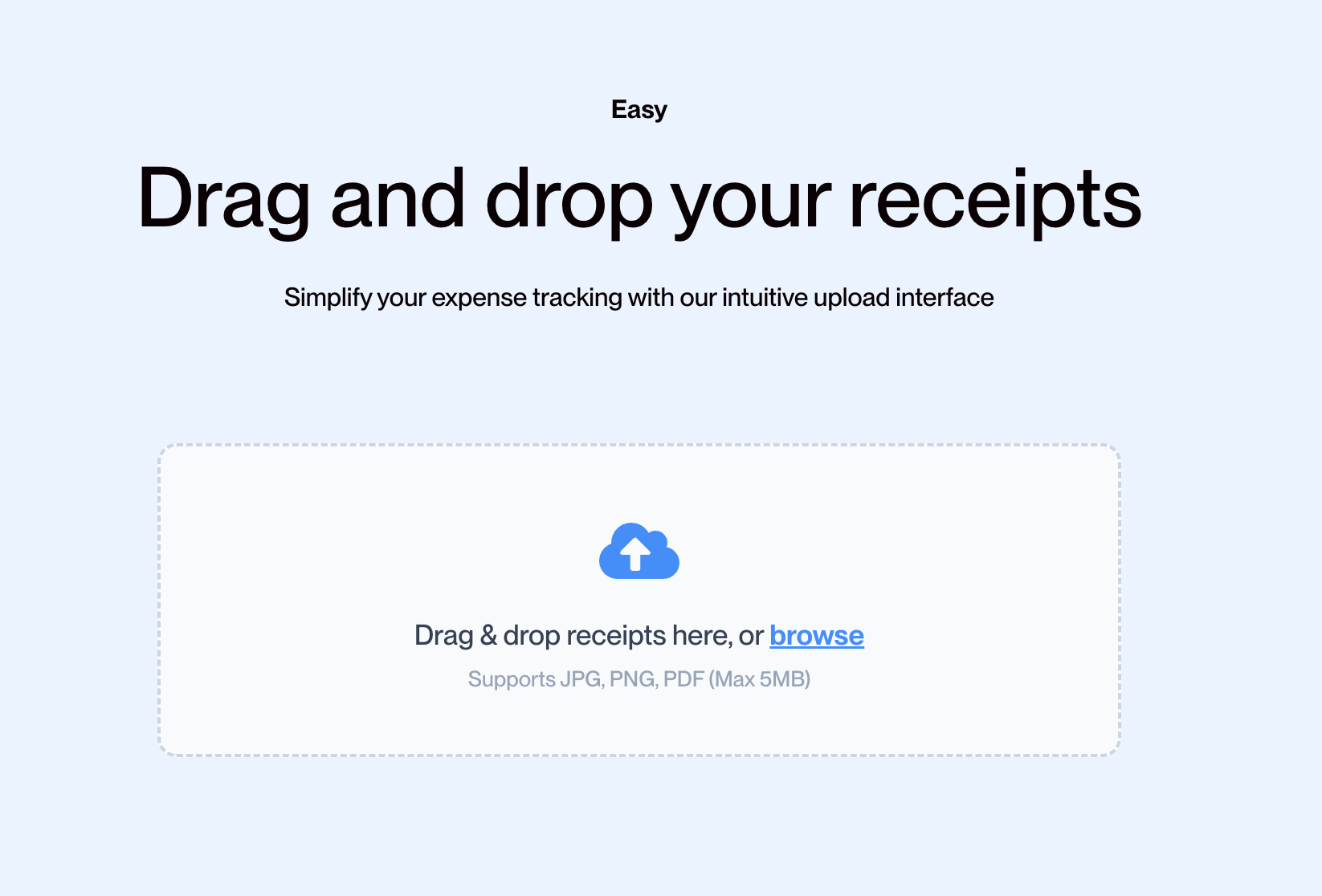 Upload receipts in bulk