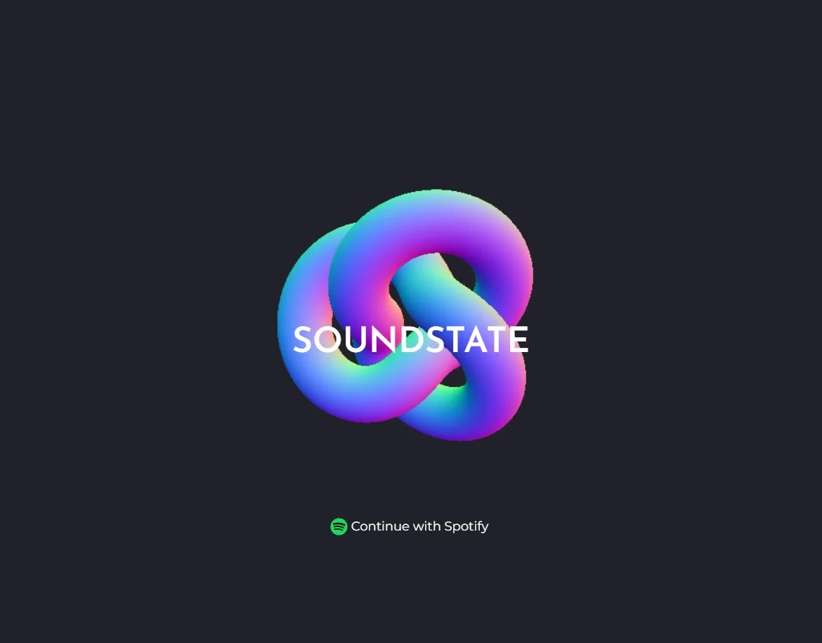 landing page of SoundState app