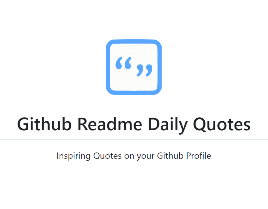 Github Readme Daily Quotes landing page