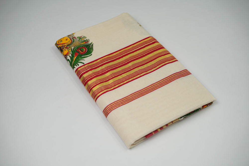 Handloom Printed Saree  - image 3