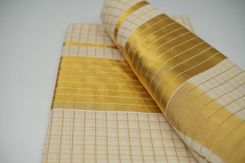 Handloom Check Saree